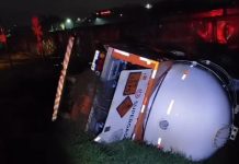 Trem atinge caminhão-tanque em passagem de nível em Jandaia do Sul