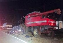 Jovem de 19 anos morre após colidir carro contra máquina agrícola