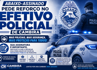 Abaixo-assinado pede reforço no efetivo policial de Cambira