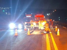 Mulher morre após ser atropelada por vários veículos na PR-444, em Mandaguari